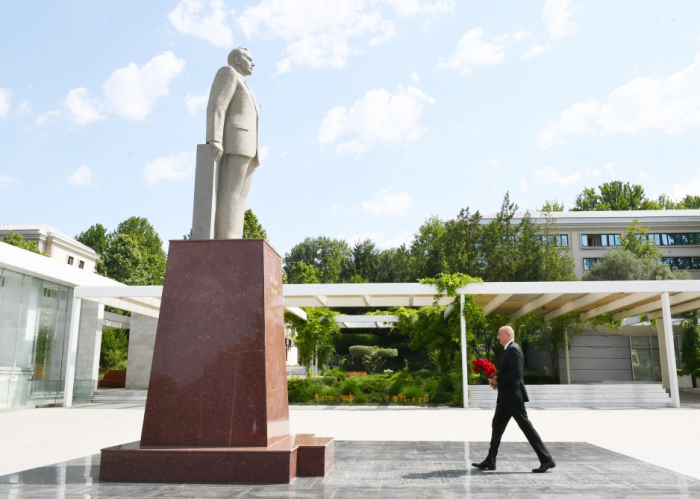   Präsident Ilham Aliyev kommt zu Besuch in die Stadt Mingachevir  