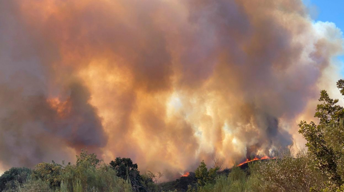 Unas 450 hectáreas quemadas en Monterrei en un fuego que se acercó peligrosamente a las casas