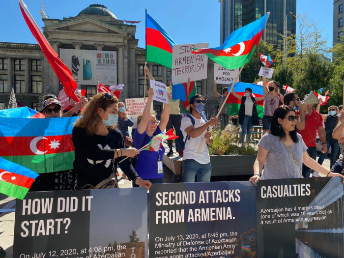   Proteste der Aserbaidschaner gegen armenische Provokation gehen in Kanada weiter -   FOTOS    