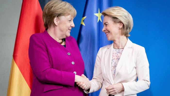 Merkel and von der Leyen push for coronavirus recovery fund, calling for EU solidarity