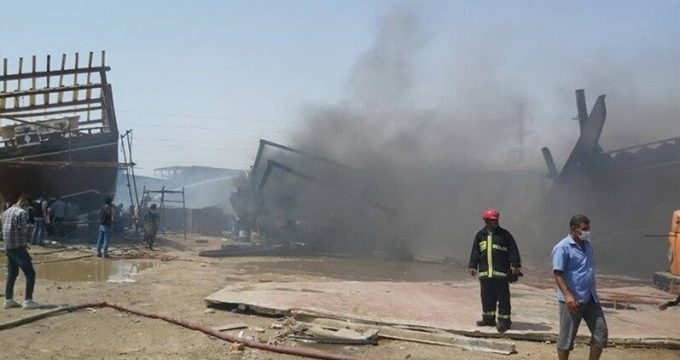 At least three ships on fire at Bushehr Port in Iran