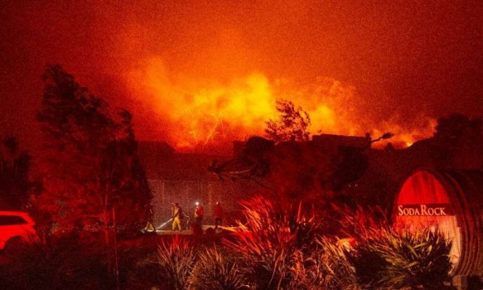 Thousands evacuated as wildfire grows east of Los Angeles