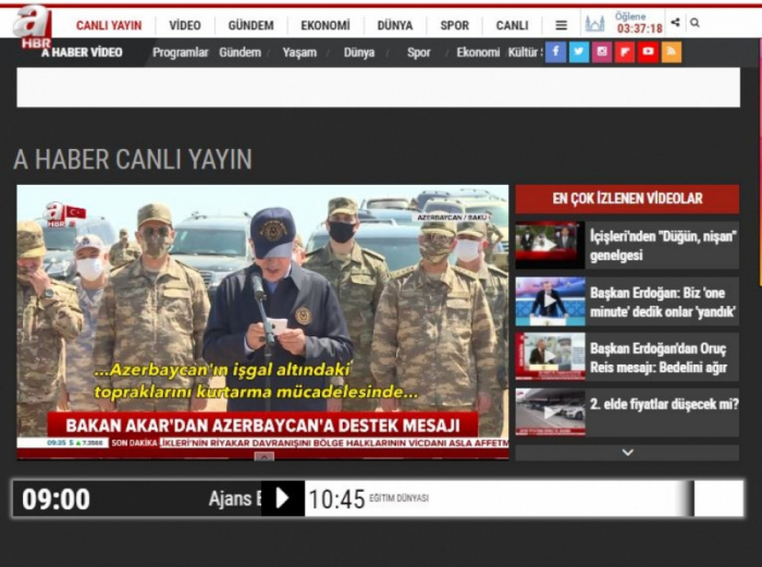   Medios turcos publican de la visita de los líderes del ejército turco a Bakú  