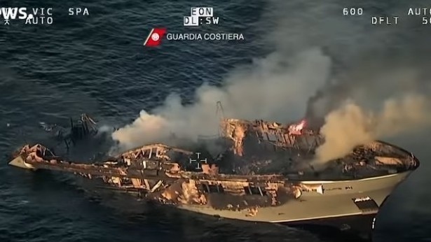   Italian Coast Guard rescues 17 from burning yacht sinking off coast of Sardinia -   NO COMMENT    