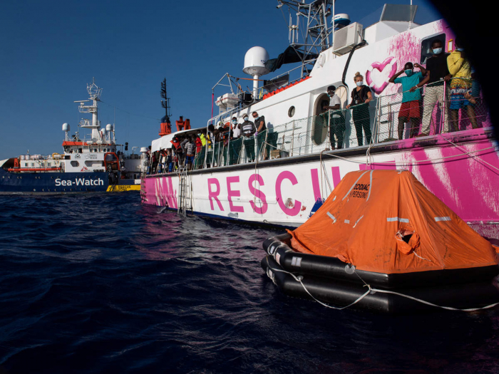   Migrants evacuated from Banksy-funded rescue vessel-   NO COMMENT    
