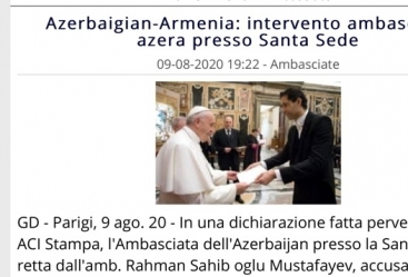   Los artículos del embajador de Azerbaiyán se publican en los portales de Internet del Vaticano  
