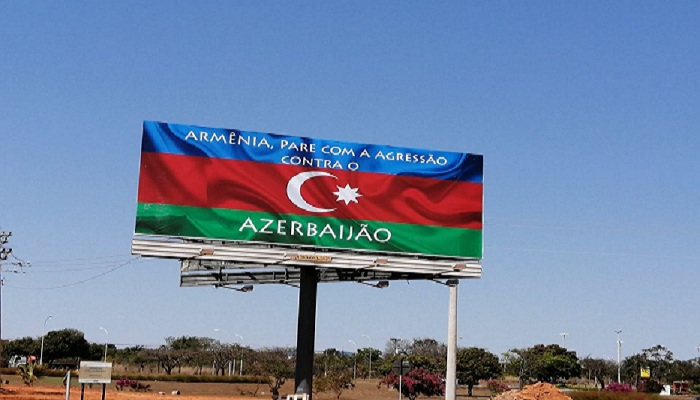   "Armenien, hör auf mit der Aggression gegen Aserbaidschan! -Panel in Brasilien aufgebaut -   FOTO    