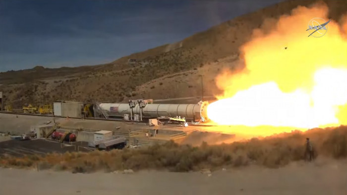  NASA test-fires SLS booster for future moon rocket   -  NO COMMENT  