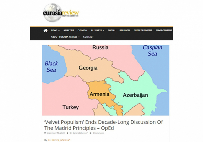  Eurasia Review emite un artículo sobre el conflicto entre Armenia y Azerbaiyán  