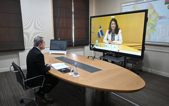   Azerbaijan FM met with his Swedish counterpart in video format  