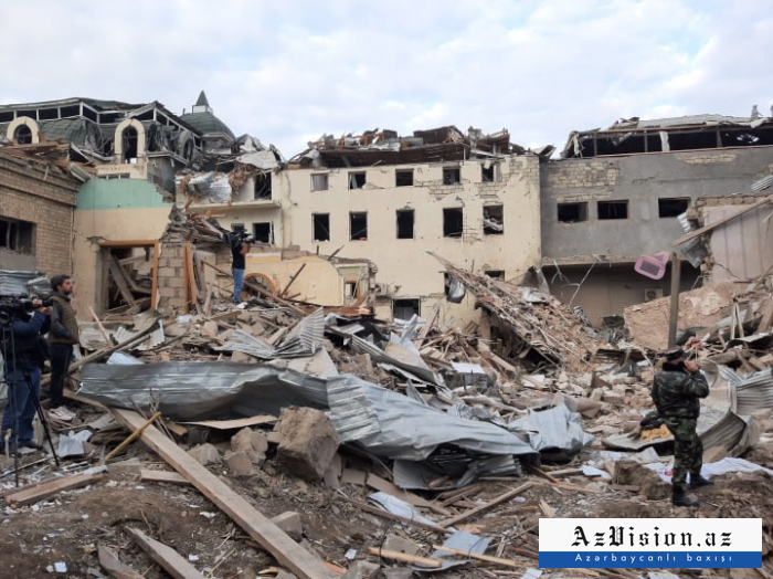 كنيسة تأريخية في كنجة تتعرض من الهجوم الصاروخي الأرمني