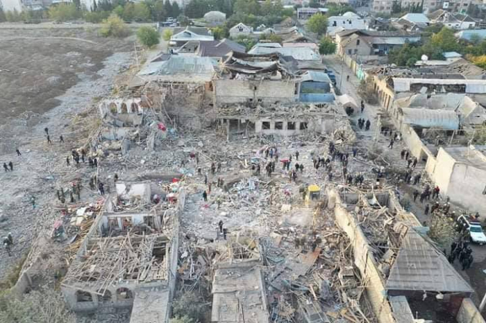  Drone footage of destruction caused by Armenia