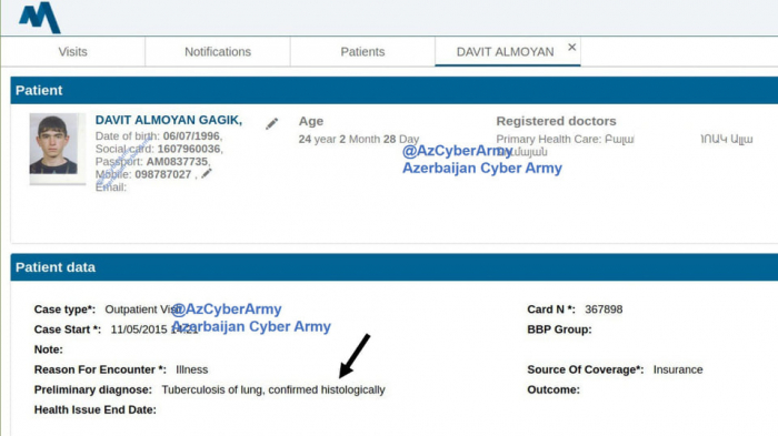     Aserbaidschanische Hacker enthüllen die Diagnose armenischer Soldaten:   Nicht für den Militärdienst geeignet, krank, drogenabhängig  