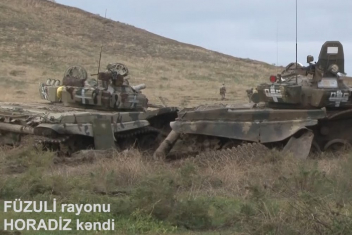Azerbaijan releases video of Armenian armored vehicles abandoned in Horadiz