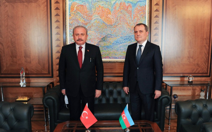  Le chef de la diplomatie azerbaïdjanaise rencontre le président du Parlement turc 
