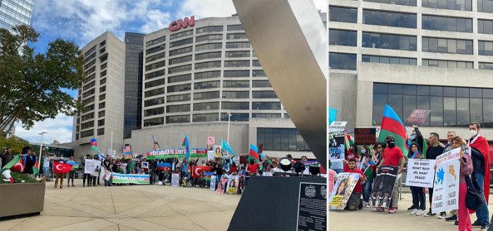   Los azerbaiyanos protestan contra CNN en EE.UU.  
