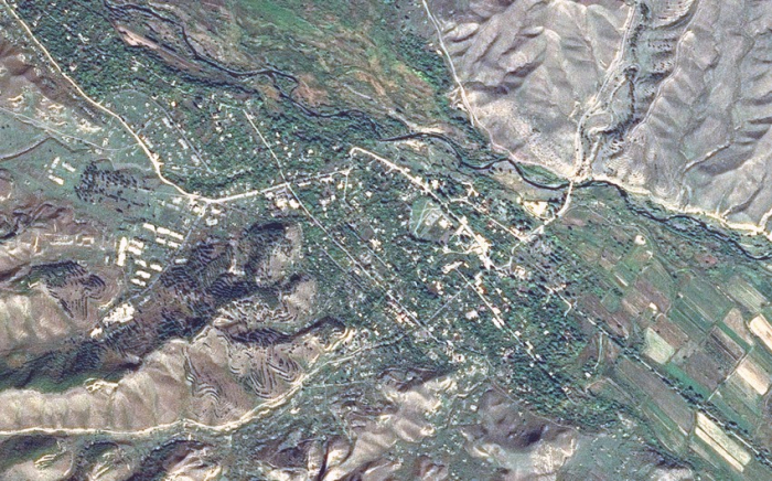   Satellitenbild der Region Zangilan in Aserbaidschan  