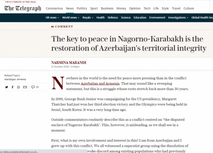   The Telegraph escribe sobre las realidades de Karabaj  