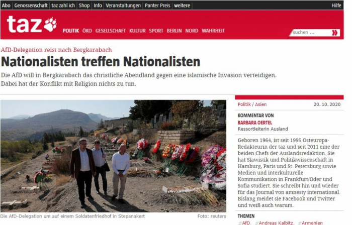  "Die armenische Regierung setzt nationalistische Abgeordnete ein" -  deutsche Medien  