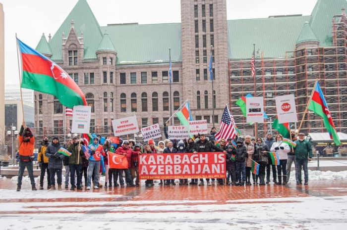 Azerbaijanis living in Minnesota hold protest rally -   PHOTOS  