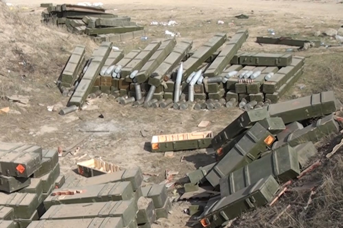   Ammunition, armored vehicles left by Armenian troops on battlefield -   VIDEO    