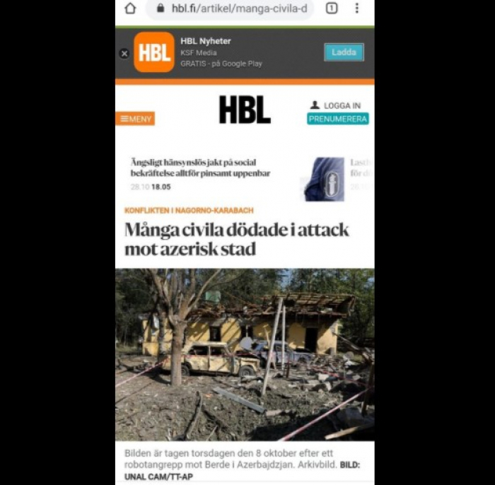  Swedish media highlights Barda terror committed by Armenia 