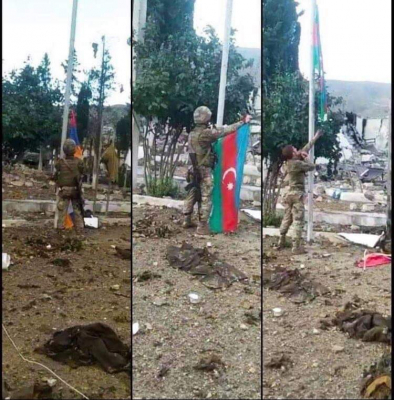  Azerbaijani Flag hoisted in liberated Sugovushan -  VIDEO  