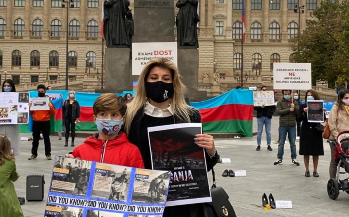 Çexiyadakı soydaşlarımız erməni vandalizminə etiraz edib