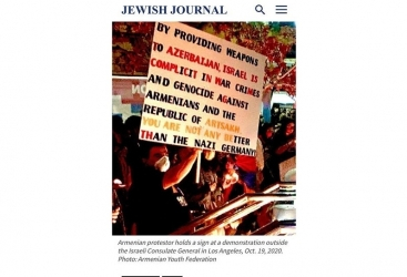 "Jewish Journal" publica un artículo sobre la protesta armenia en Los Ángeles que iguala a Israel con la Alemania nazi