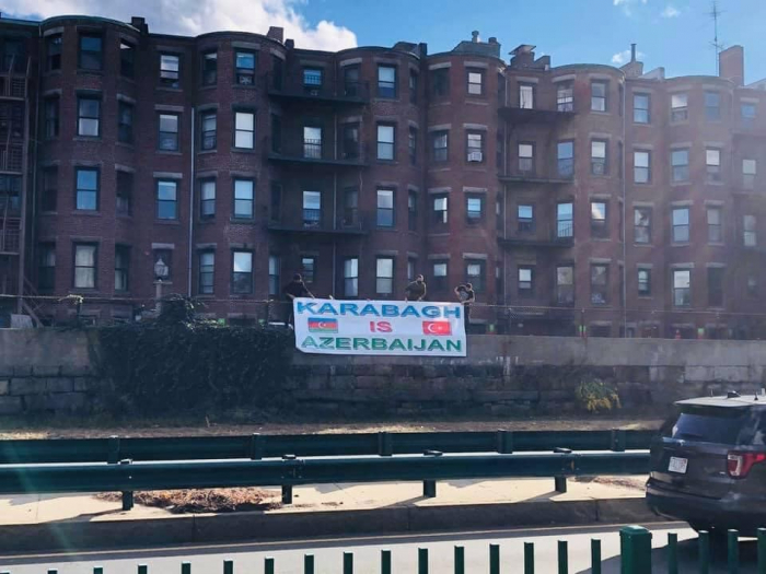  "Karabakh is Azerbaijan!" poster put up in Boston 