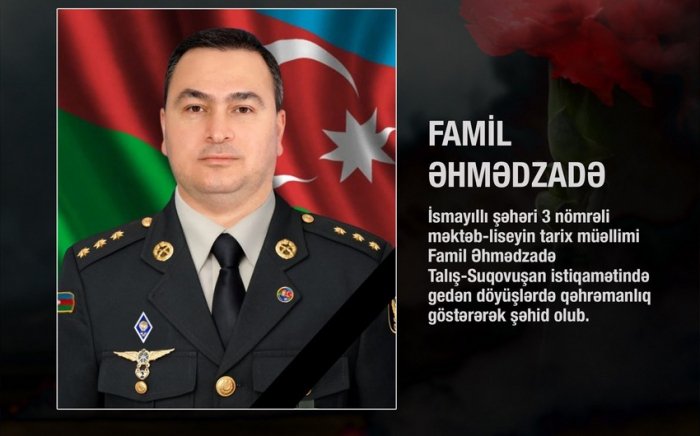   History teacher martyred during the battles for Talish-Sugovushan  
