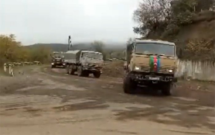  Azerbaijani Army military convoy in the territory of Karabakh 