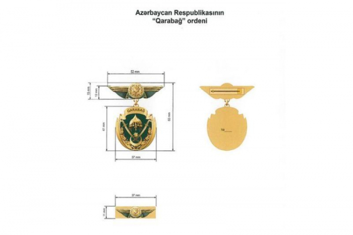  “Qarabağ” ordeni 900 əyarlı qızıldan hazırlanıb 