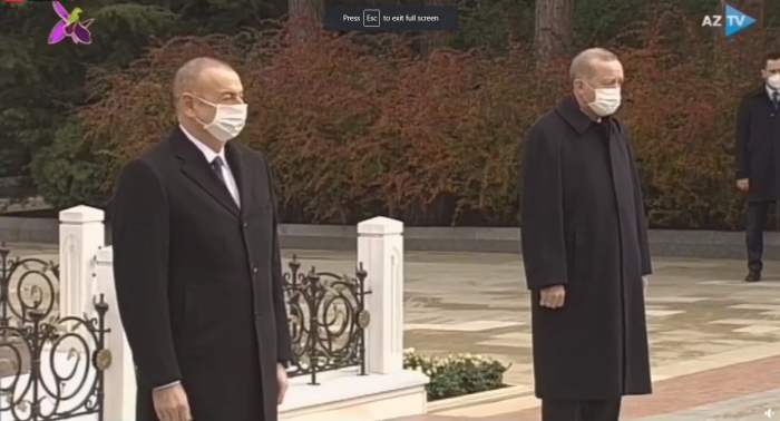  Azerbaijan, Turkish presidents pay respect to national leader Heydar Aliyev 