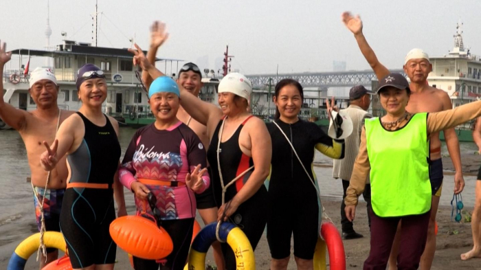   Wuhan river swimmers happy to be back after COVID-19 lockdown -   NO COMMENT    