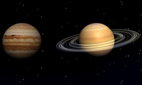 Jupiter and Saturn huddle close together in ‘great conjunction’ since 1623