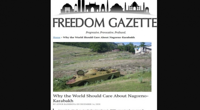   Freedom Gazette: The world has remained indifferent to Armenian aggression  