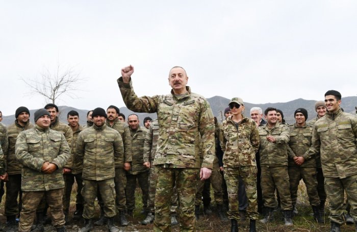  President Ilham Aliyev raises Azerbaijani flag in liberated Gubadli and Zangilan districts -PHOTO