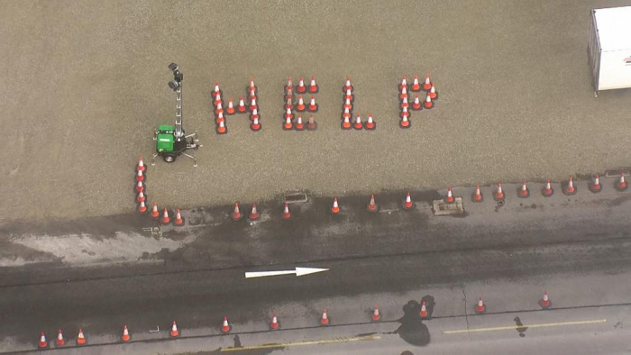   Stranded truckers at UK