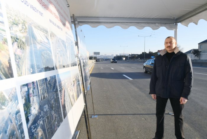  President Aliyev attends opening of new road 