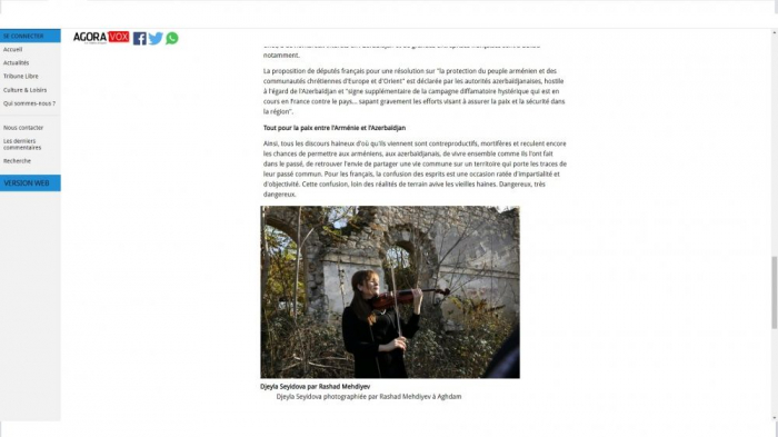   French media portal highlights ending of Karabakh war  