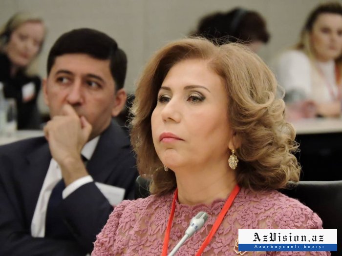 Bahar Muradova Milli Məclisdə hesabat verir