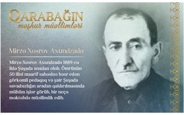 "Qarabağın məşhur müəllimləri" –  Mirzə Xosrov Axundzadə   
