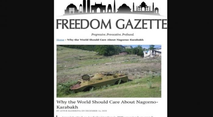       “Freedom Gazette”   : Dünya erməni təcavüzünə biganə qaldı   