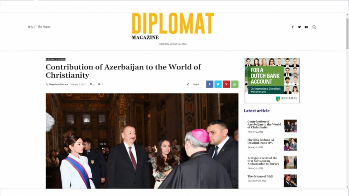   Diplomat Magazine: Contribution of Azerbaijan to the World of Christianity  