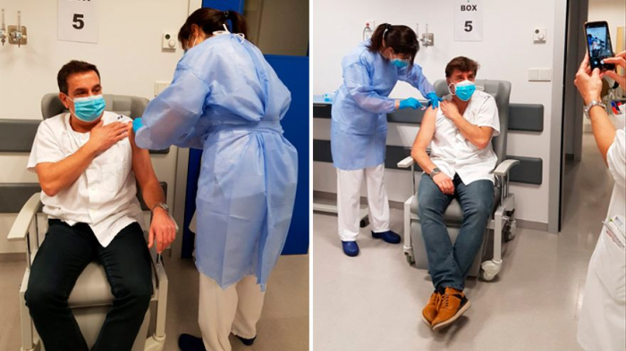 Asturias comienza a vacunar a los sanitarios que trabajan en primera línea contra la pandemia