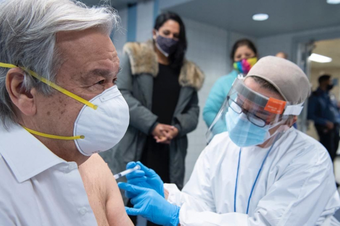 UN Sec-Gen receives first dose of COVID-19 vaccine