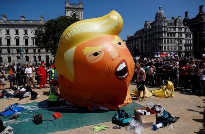 Trump baby blimp lands at London museum