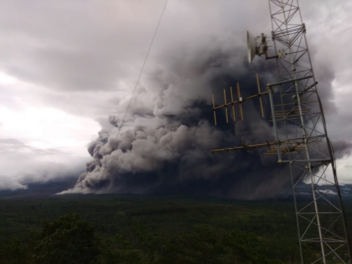 Semeru volcano blows off steam on Indonesia