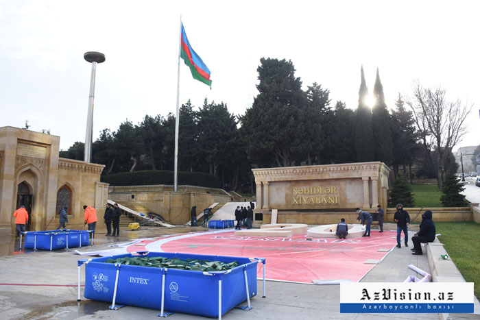  Şəhidlər Xiyabanında 20 Yanvara hazırlıq -  FOTOLAR  